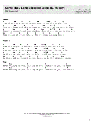 Come, Thou Long Expected Jesus