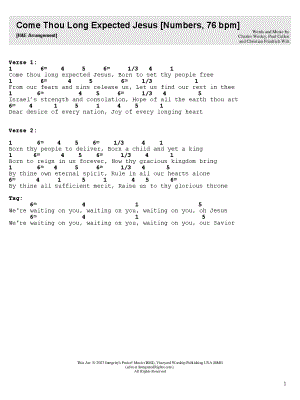 Come, Thou Long Expected Jesus