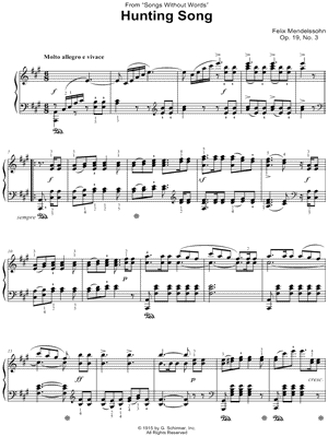 Hunting Song (Songs without Words, Opus 19, No. 3)