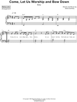 Come, Let Us Worship and Bow Down [easy]
