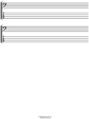 Manuscript Paper for Bass Guitar TAB