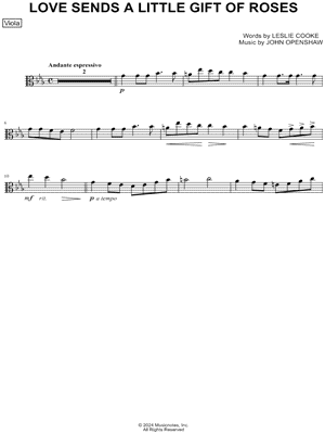 Love Sends a Little Gift of Roses - Viola