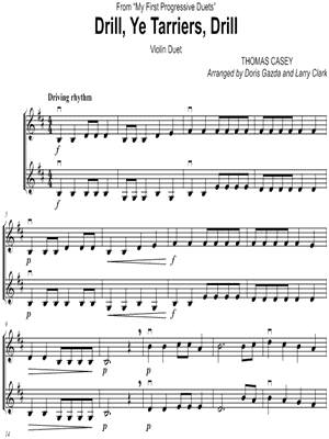Drill, Ye Tarriers, Drill - Violin Duet