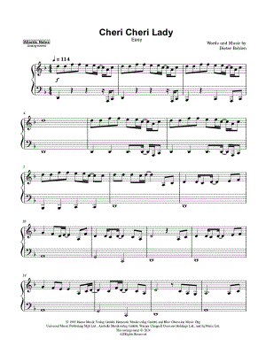 Cheri Cheri Lady [easy]