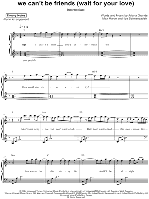 we can't be friends (wait for your love) [intermediate]