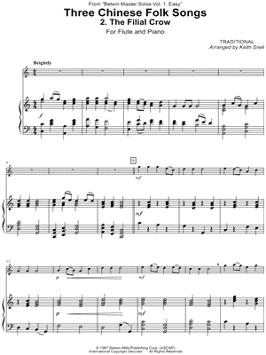 Three Chinese Folk Songs: 2. The Filial Crow - Flute & Piano