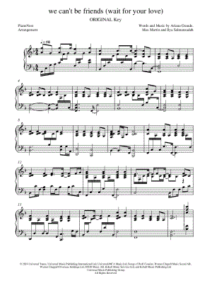 we can't be friends (wait for your love) [original key]