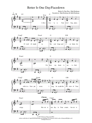 Better Is One Day / Facedown