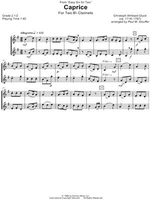 Caprice from Alceste - Clarinet Duet