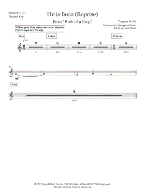 He Is Born (Reprise) [original key] - C Trumpet 3