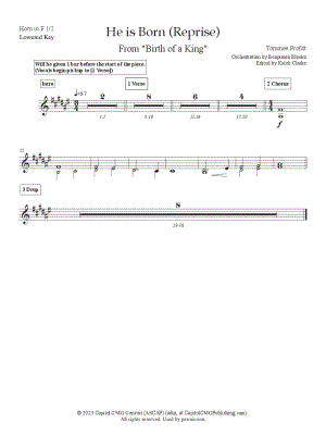 He Is Born (Reprise) [lowered key] - French Horn 1 & 2