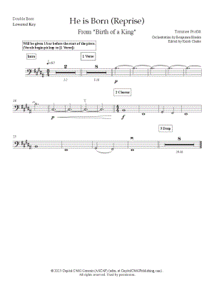 He Is Born (Reprise) [lowered key] - Double Bass
