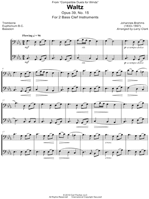 Waltz, Opus 39, No. 15 - Bass Clef Duet