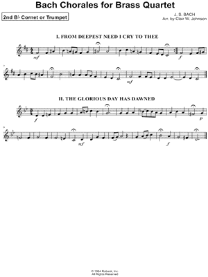 Bach Chorales for Brass Quartet - Trumpet 2