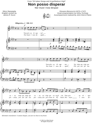 Non posso disperar - Medium High