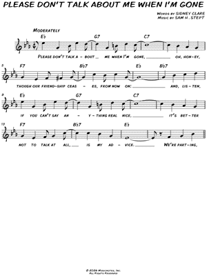 Please Don't Talk About Me When I'm Gone [chorus only]