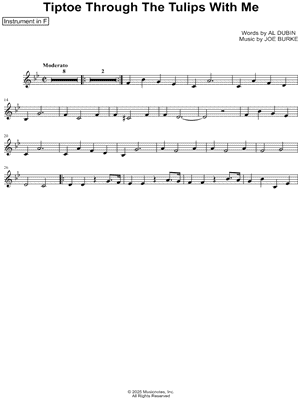 Tip Toe Through the Tulips With Me - F Instrument