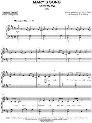 Mary's Song (Oh My My My)