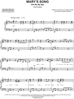 Mary's Song (Oh My My My) [intermediate]