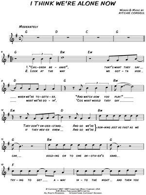 I Think We're Alone Now