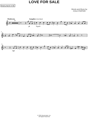 Love for Sale - Bb Instrument