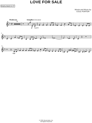 Love for Sale - F Instrument