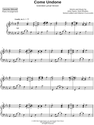 Come Undone [extended lyrical]