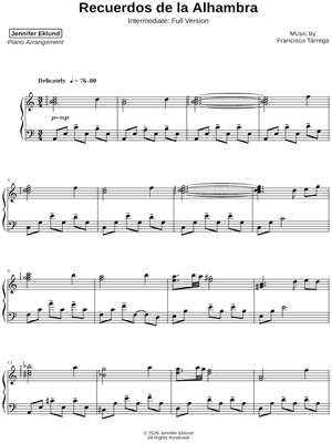 Recuerdos de la Alhambra [intermediate- full]