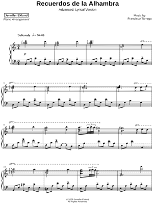 Recuerdos de la Alhambra [advanced - lyrical]