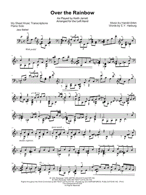 Over the Rainbow (Keith Jarrett) [for left hand]