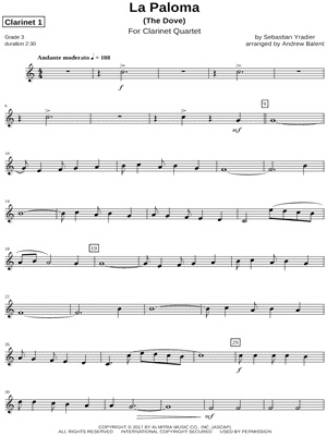 La Paloma - Clarinet 1