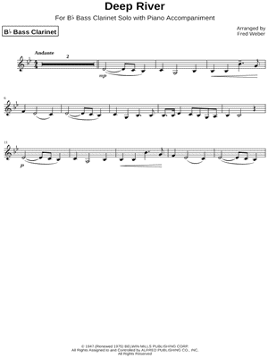 Deep River - Bass Clarinet part