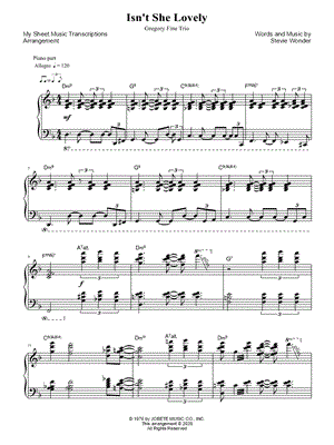 Isn't She Lovely (Gregory Fine Trio)