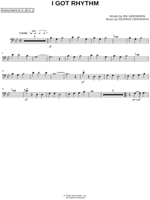 I Got Rhythm - Bass Clef Instrument