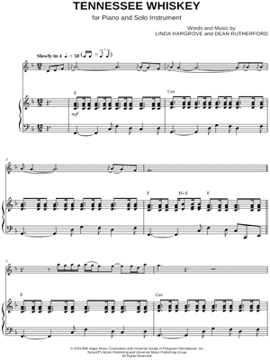 Tennessee Whiskey - Piano Accompaniment