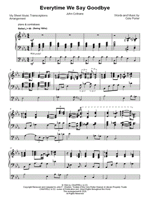 Everytime We Say Goodbye (John Coltrane)