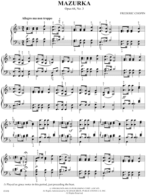 Mazurka In F Major, Op. 68, No. 3 by Frederic Francois Chopin - Sheet Music