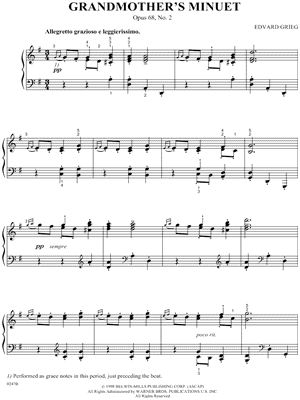 Grandmother's Minuet by Edvard Grieg - Sheet Music