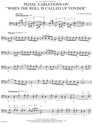 Pedal Variations on "When the Roll Is Called Up Yonder" by Joyce Gilstrap Jones - Sheet Music