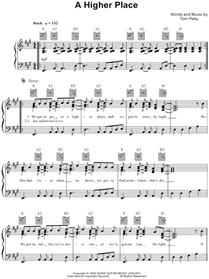A Higher Place by Tom Petty - Sheet Music