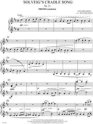 Solveig's Cradle Song, Opus 23 by Edvard Grieg - Sheet Music