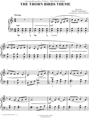 The Thorn Birds Theme from The Thorn Birds - Sheet Music