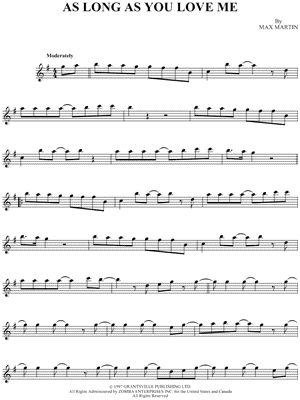 As Long As You Love Me by Backstreet Boys - Sheet Music