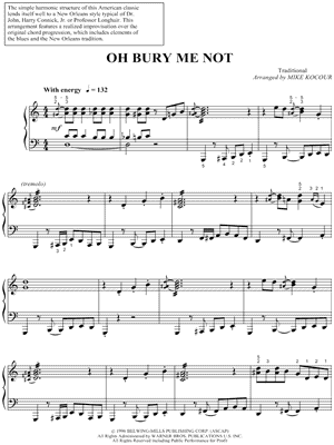 Oh Bury Me Not by Traditional - Sheet Music