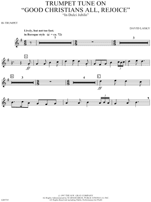 Trumpet Tune on "Good Christians All, Rejoice" by David Lasky - Sheet Music