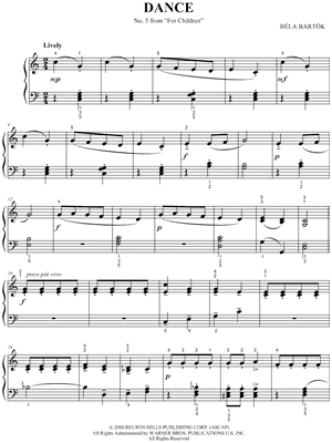 Dance No. 5 by Béla Bartók - Sheet Music
