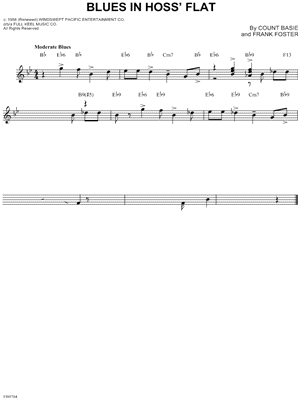 Blues In Hoss' Flat by Count Basie - Sheet Music