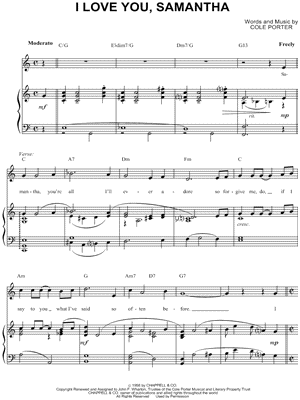 I Love You, Samantha from High Society - Sheet Music