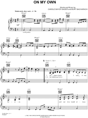 On My Own by Reba McEntire - Sheet Music