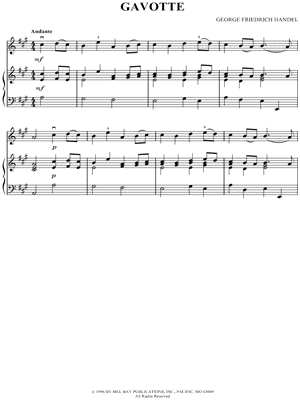 Gavotte - Violin & Piano by George Frederick Handel - Sheet Music